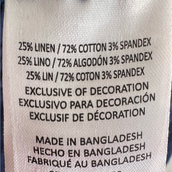 Ike Behar York Men’s Pleated Linen Blend Midnight Blue Pants Small - Picture 6 of 6